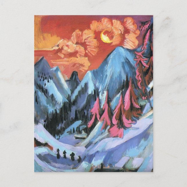 Ernst Kirchner - Winterlandschaft im Mondlicht Postkarte (Vorderseite)