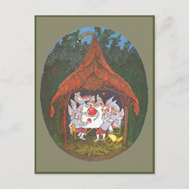 Ernst Kreidolf Vintag die Wiesenzwerge Postkarte (Vorderseite)