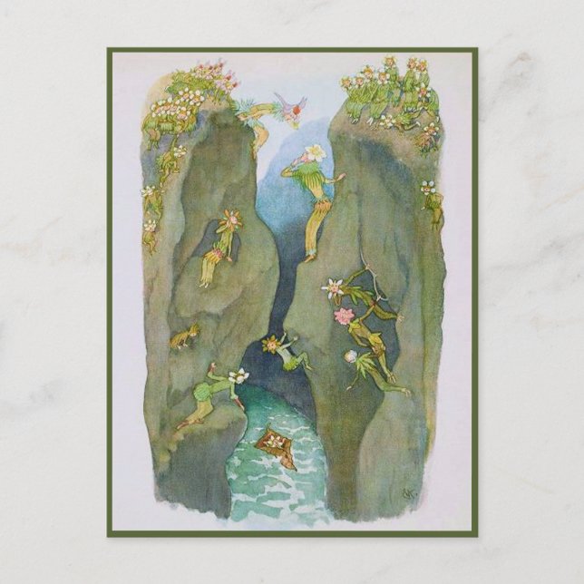 Ernst Kreidolf Vintage Alp Blume Fairy Tale Postkarte (Vorderseite)