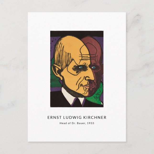 Ernst L. Kirchner - Farbenfrohe Portrait Moderne K Postkarte (Vorderseite)