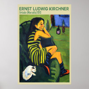 Ernst Ludwig Kirchner Marzella affiche d'art femme