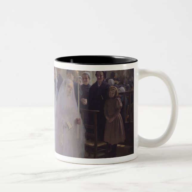 Ernste Kommunion Zweifarbige Tasse (Rechts)