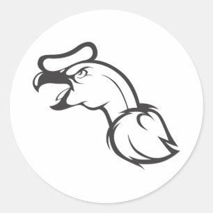 Ernster Andenkondor-Vogel in Schwarzweiss Runder Aufkleber