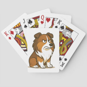 Ernsthaft enttäuschter Shetland Sheepdog Spielkarten