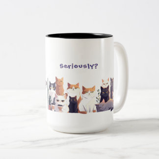 Ernsthaft? Geringe Energie Hohe Beurteilung Katze Zweifarbige Tasse