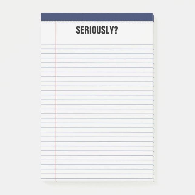 "Ernsthaft?" Gezeichneter weißer Kanzleibogenblock Post-it Klebezettel (Vorderseite)