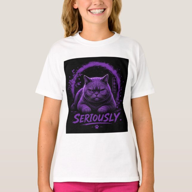 Ernsthaft Katze T-Shirt (Vorderseite)