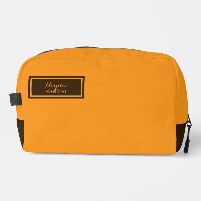Ernsthaft Klassisch Minimal Einfach Orange Waschbeutel (Vorderseite)