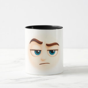 Ernsthaft? Unbeeindrucktes Emoji mit blauen Augen Tasse