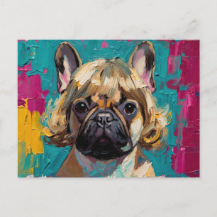 Ernsthaftes Hunde-Ölgemälde (#3) Postkarte