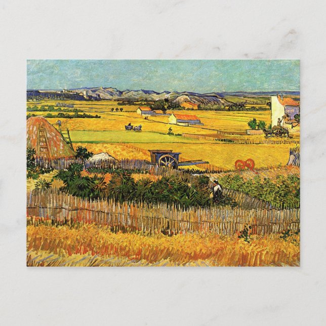 Ernte am La Crau - Van Gogh Postkarte (Vorderseite)