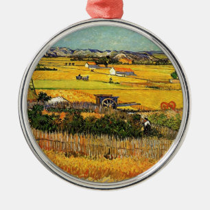 Ernte bei La Crau, mit Montmajour... Silbernes Ornament
