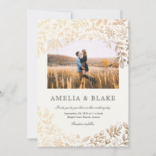 Ernte Blume Foto Hochzeit Einladung