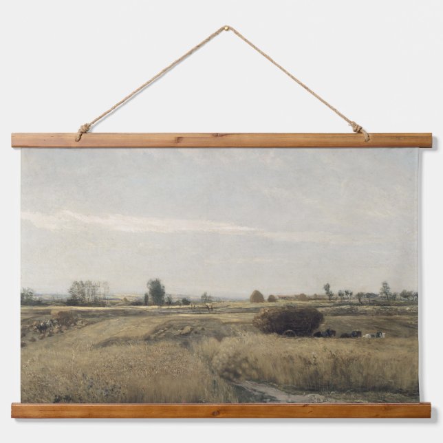 Ernte | Charles-Francois Daubigney Wandteppich Mit Holzrahmen (Vorne)