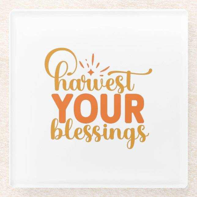 Ernte deinen Segen Glasuntersetzer (Vorderseite)