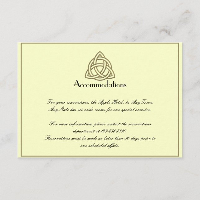 Ernte Gold Celtic Knot Wedding Insert (Vorderseite)