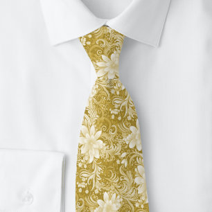Ernte Gold Floral Batik Krawatte