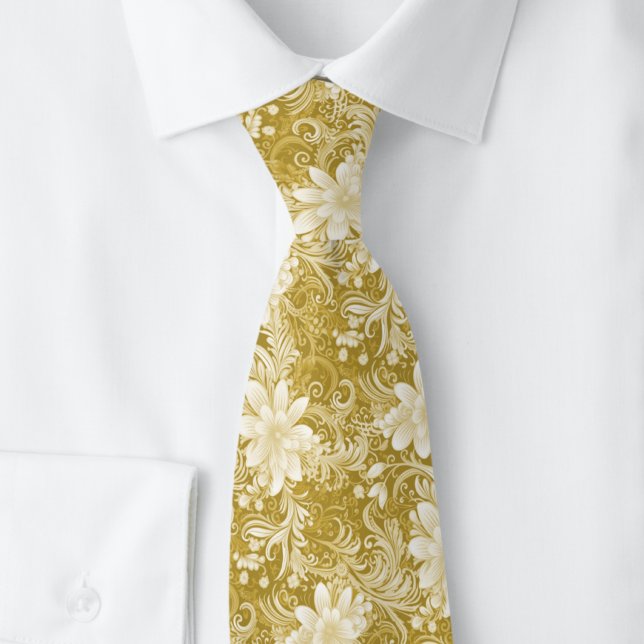 Ernte Gold Floral Batik Krawatte (Von Creator hochgeladen)