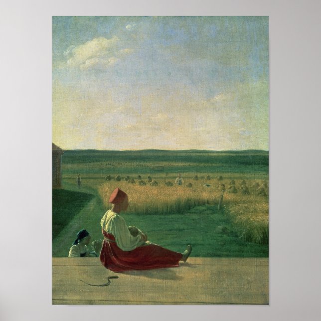 Ernte im Sommer, 1820er Poster (Vorne)