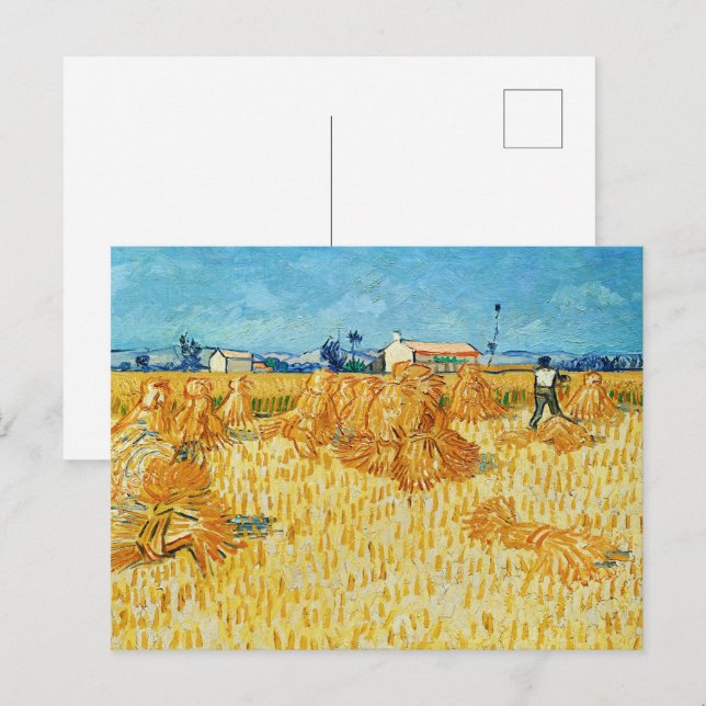 Ernte in der Provence von Van Gogh Postkarte (Vorne/Hinten)