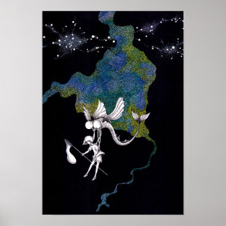 Ernte in einer Sommernacht. Poster
