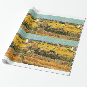 Ernte in La Crau, mit Montmajour.. Geschenkpapier