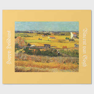 Ernte in La Crau mit Montmajour im Hintergrund Geschenkpapier