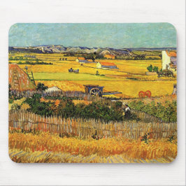 Ernte in La Crau, mit Montmajour.. Mousepad
