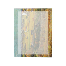 Ernte in La Crau, mit Montmajour.. Notizblock