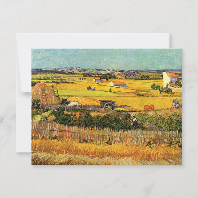 Ernte in La Crau, Montmajour von Vincent van Gogh (Vorderseite)
