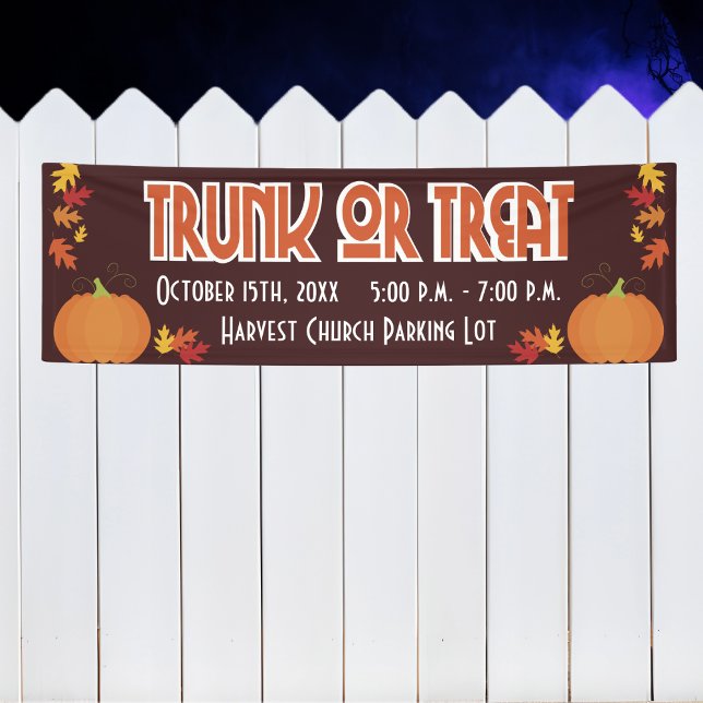Ernte Kofferraum oder Behandle Banner (Trunk or Treat event banner. Community, school, church and civic event. )