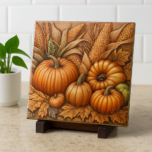 Ernte Kürbis und Mais der Herbstsaison Fliese