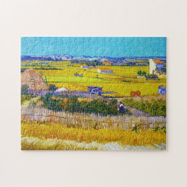 Ernte Landschaft mit blauem Cart Vincent Van Gogh (Horizontal)