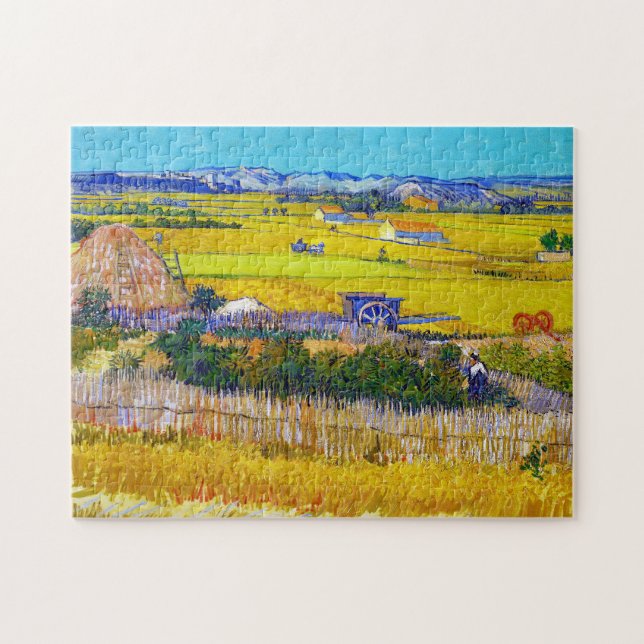 Ernte Landschaft mit blauem Cart Vincent Van Gogh (Horizontal)