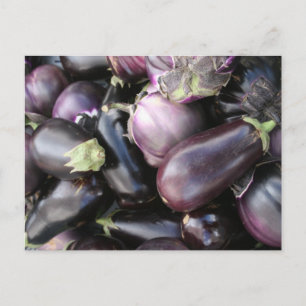 Ernte Lila Eggpflanzen am Markt Postkarte