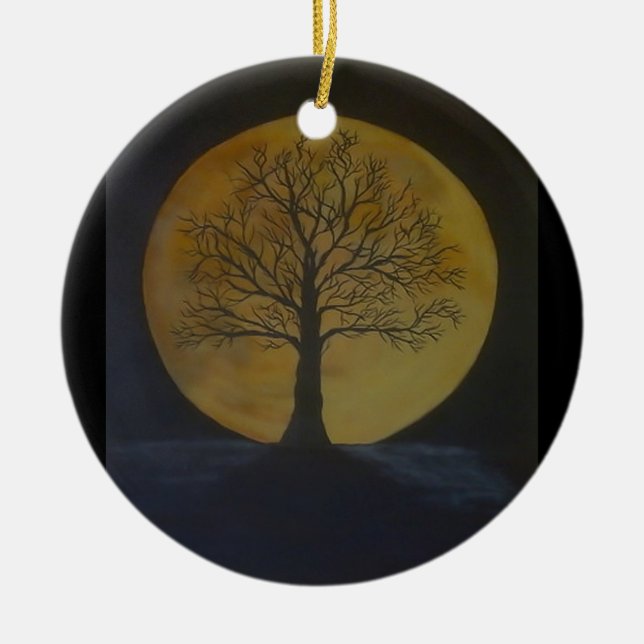 Ernte-Mond-Verzierung Keramikornament (Vorne)