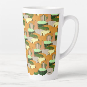 Ernte-Muster Herbstkürbis Milchtasse