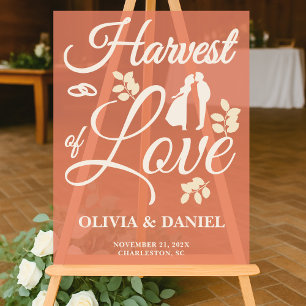 Ernte von Liebe   Boho Hochzeit im Herbst Welcome Acrylschild