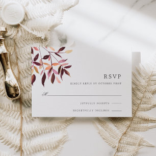 Ernte   Watercolor Foliage RSVP Card Karte