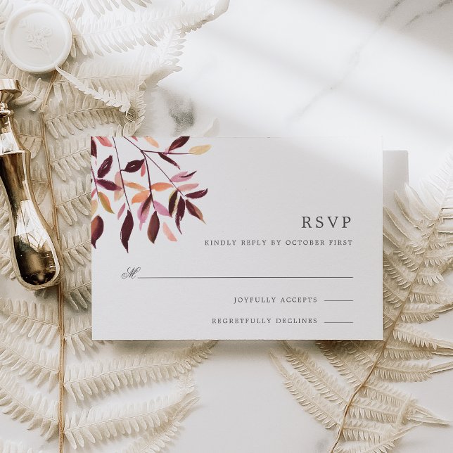Ernte | Watercolor Foliage RSVP Card Karte (Von Creator hochgeladen)
