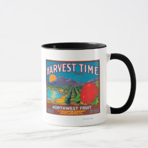Ernte-Zeit Apple beschriften - Yakima, WA Tasse