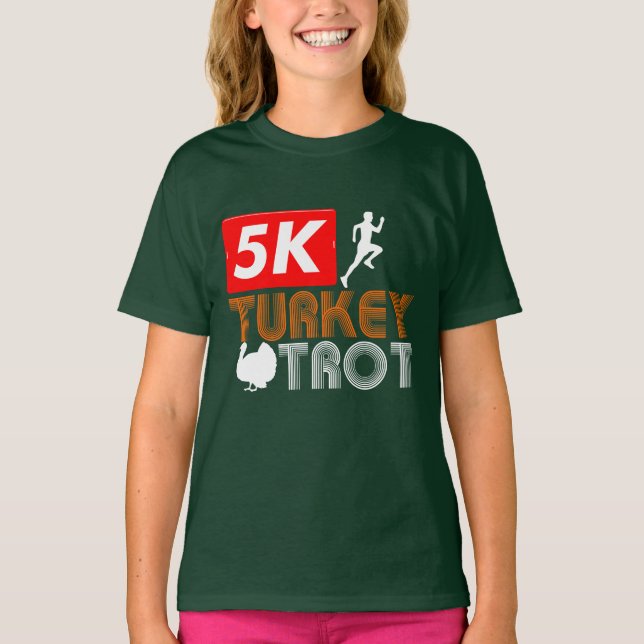 Erntedank 5K Türkei Trot Gag Novelty T-Shirt (Vorderseite)