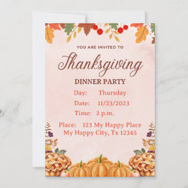 Erntedank Abendessen Einladung