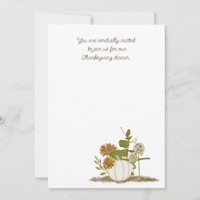 Erntedank Abendessen Einladung, Größe: 5" x 7 Einladung (Vorderseite)