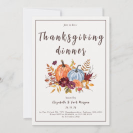 Erntedank-Abendessen mit Blumenkürbis Einladung