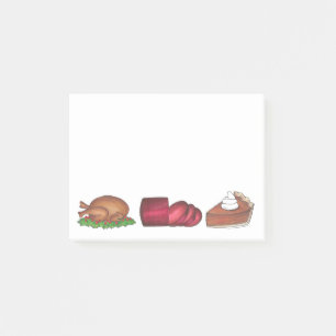 Erntedank Abendessen Türkei Cranberry Pie Post-its Post-it Klebezettel