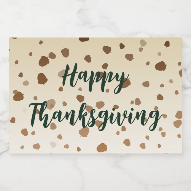 Erntedank Acorns Alkoholflaschenetikett (Einzelnes Label)