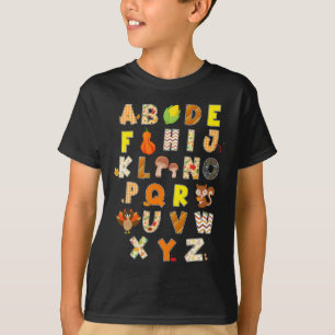 Erntedank Alphabet Funny Turkey Fall Preschool T-Shirt