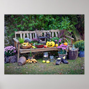 Erntedank an der Parkbank Poster
