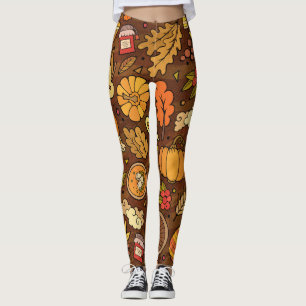 Erntedank-Artikel: Cartoon bunt Muster. Leggings